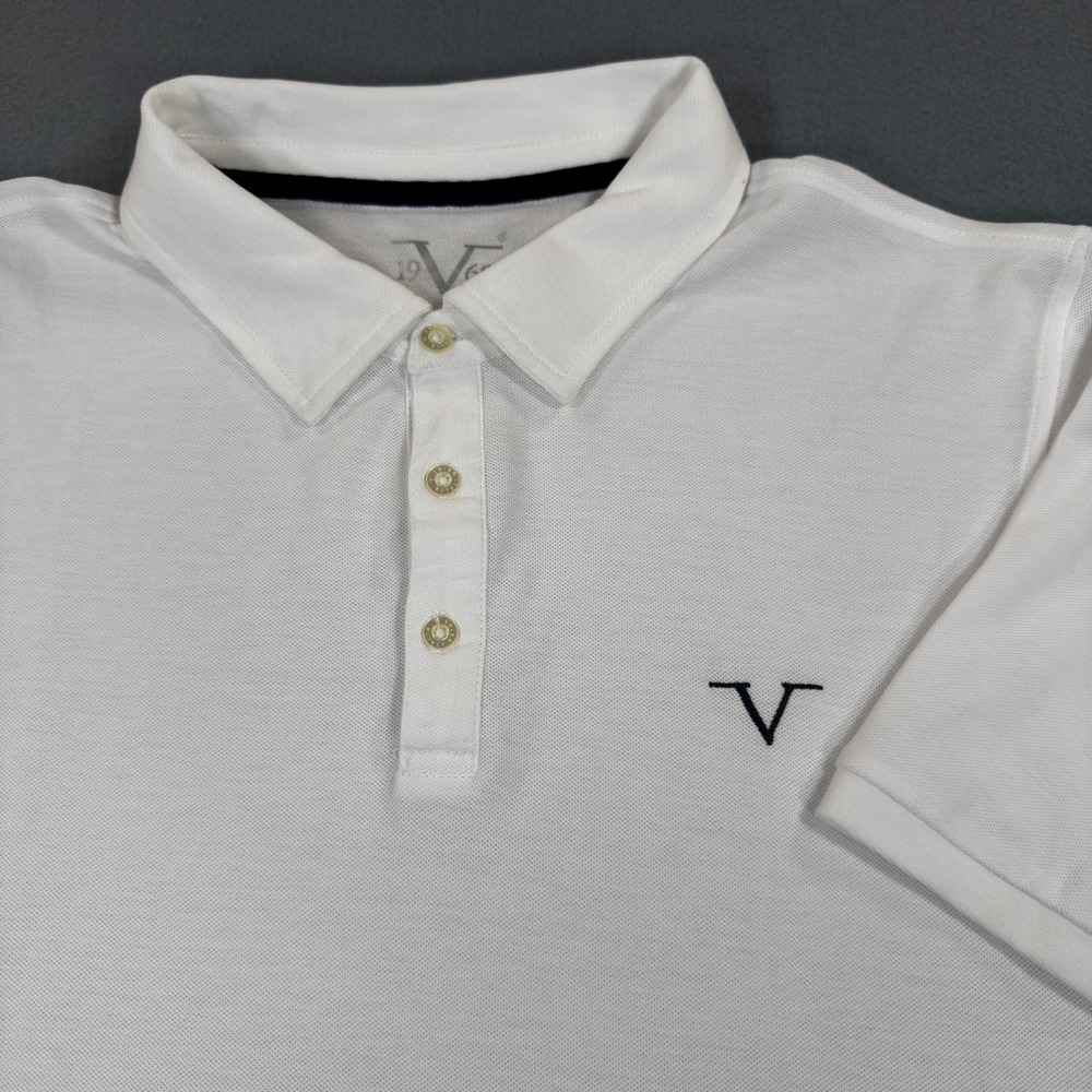 Versace 1969 Italia Mens White Cotton Pique Short Sleeve Polo Shirt XL